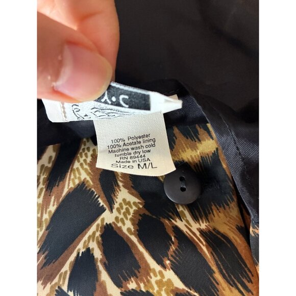 Vintage Vest N.Y.C Womens Leopard Print Button Front M/L Polyester 80s 90s - Picture 4 of 6
